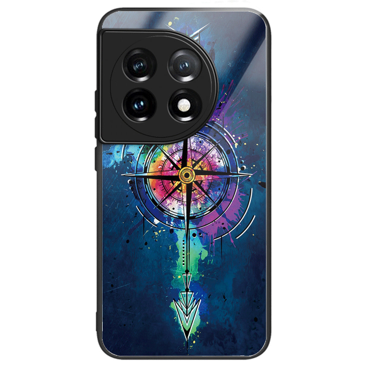For OnePlus Ace 3 5G / 12R 5G Pattern Printing Case Tempered Glass Back + TPU Frame Cover For OnePlus Ace 3 5G / 12R 5G Pattern Printing Case Tempered Glass Back + TPU Frame Cover